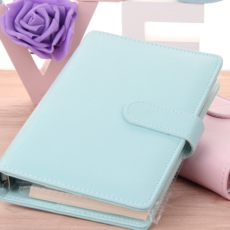 Notepad Cover Loose Leaf Handbook Protector Simple and Fresh Stationery, Color:A5 Lake Green