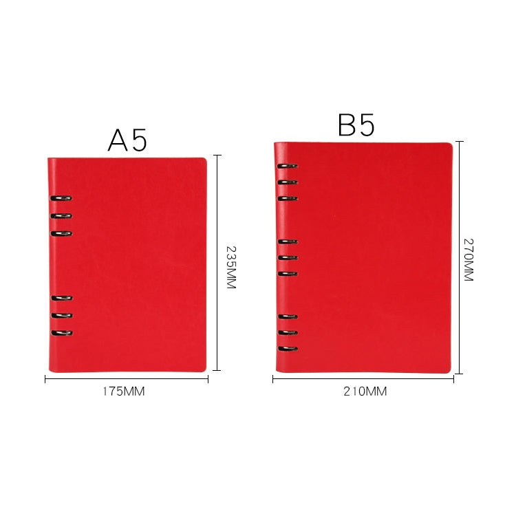 Business Notepad Loose Leaf Replaceable Inner Notebook Thickened Diary Book, Color:A5 Pink
