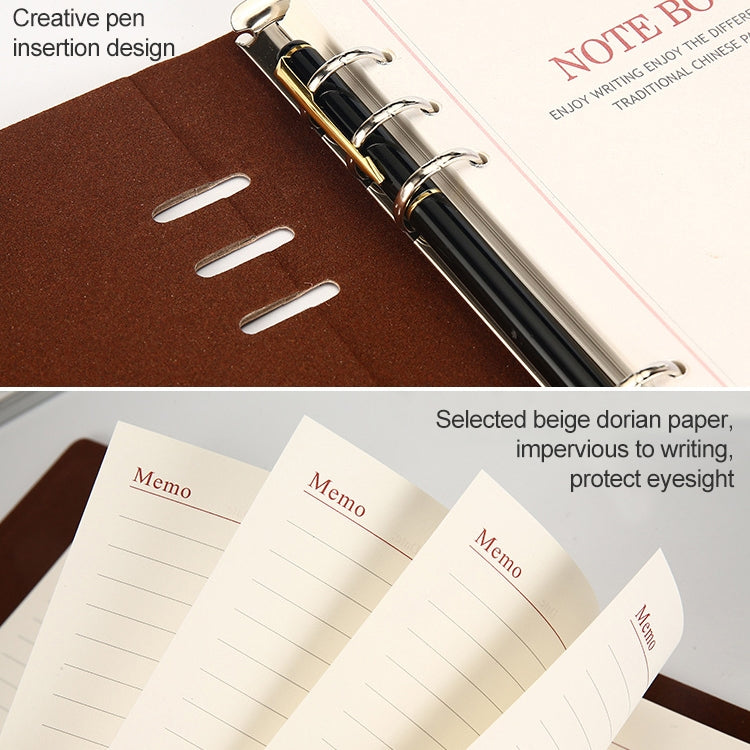 Business Notepad Loose Leaf Replaceable Inner Notebook Thickened Diary Book, Color:A5 Pink