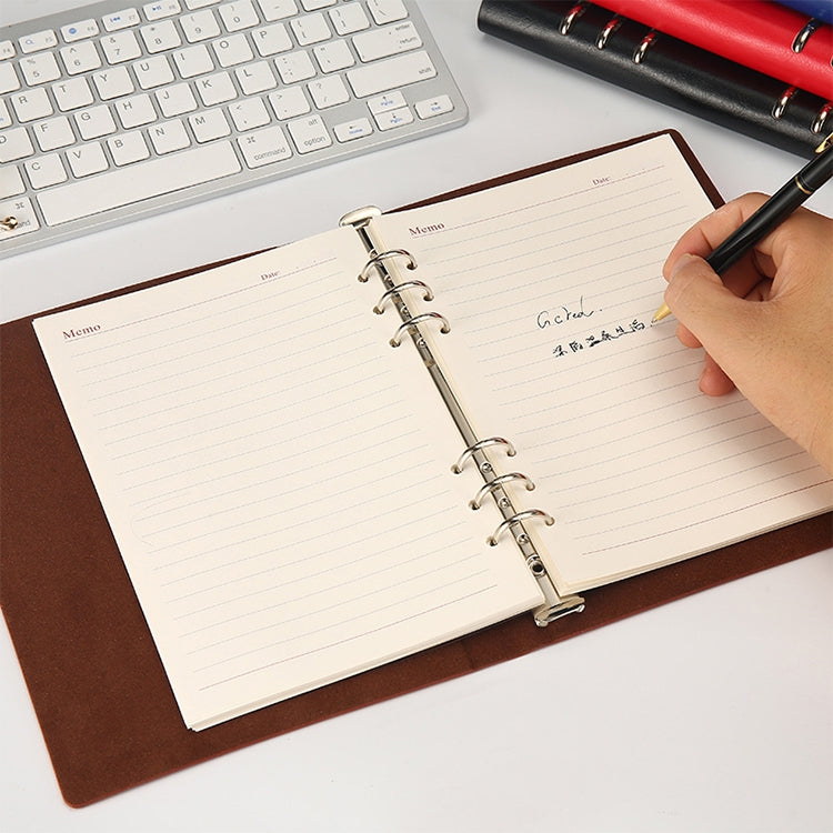 Business Notepad Loose Leaf Replaceable Inner Notebook Thickened Diary Book, Color:A5 Pink