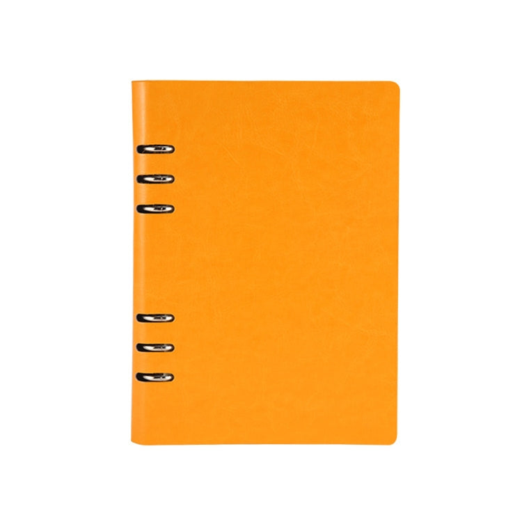 Business Notepad Loose Leaf Replaceable Inner Notebook Thickened Diary Book, Color:A5 Orange