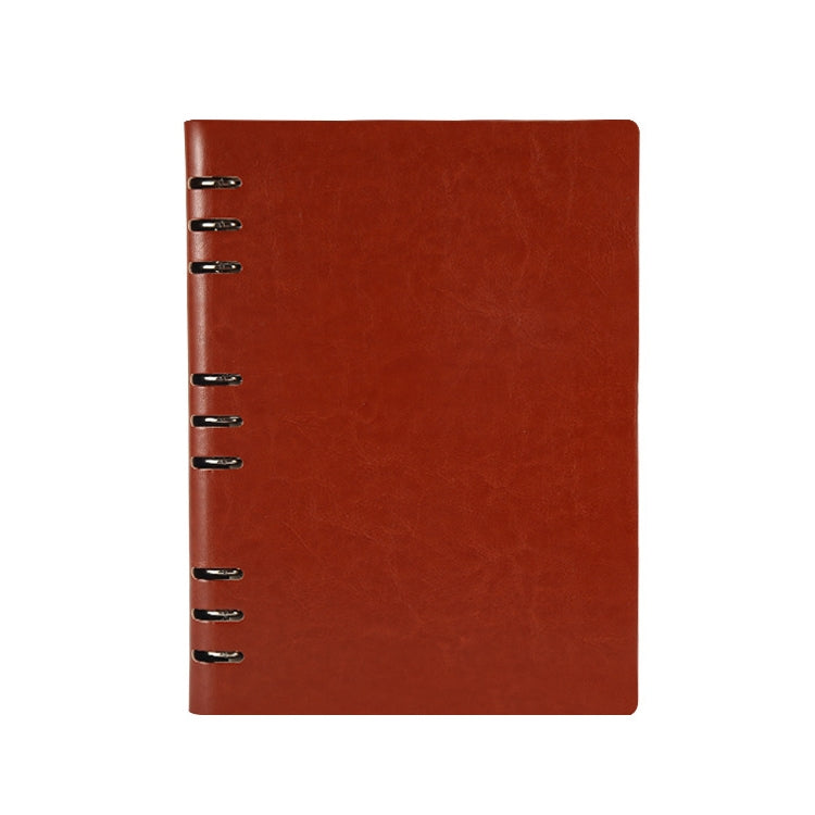 Business Notepad Loose Leaf Replaceable Inner Notebook Thickened Diary Book, Color:B5 Brown