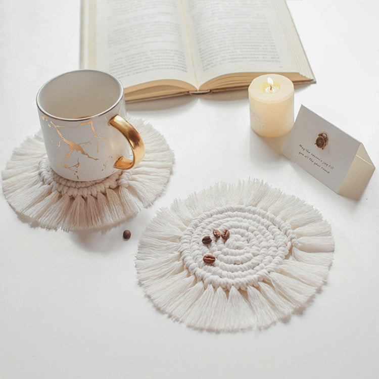 Cotton Rope Woven Round Tea Coaster Homestay Decoration Heat Insulation Environmental Protection Table Mat