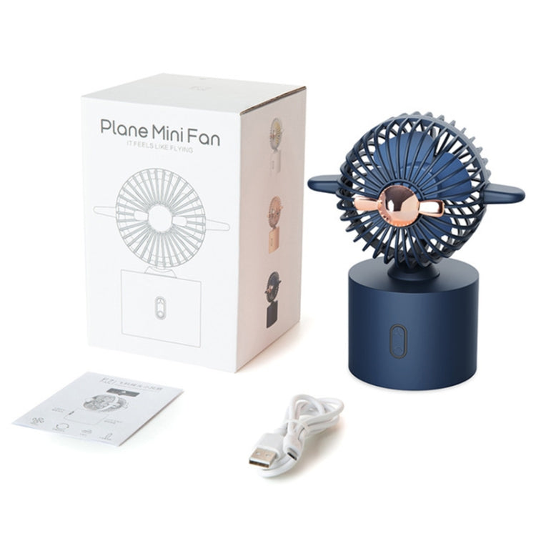 Creative Aircraft Shaking Head Fan Office Desktop USB Charging Mini Fan