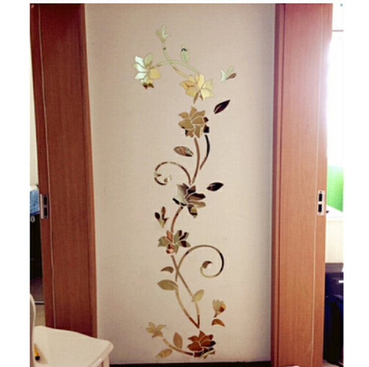 3D Wall Stikcers Flower Shape Acrylic Fashionable Detachable Waterproof DIY Wall Stickers Home Decoration, Size:80x24CM