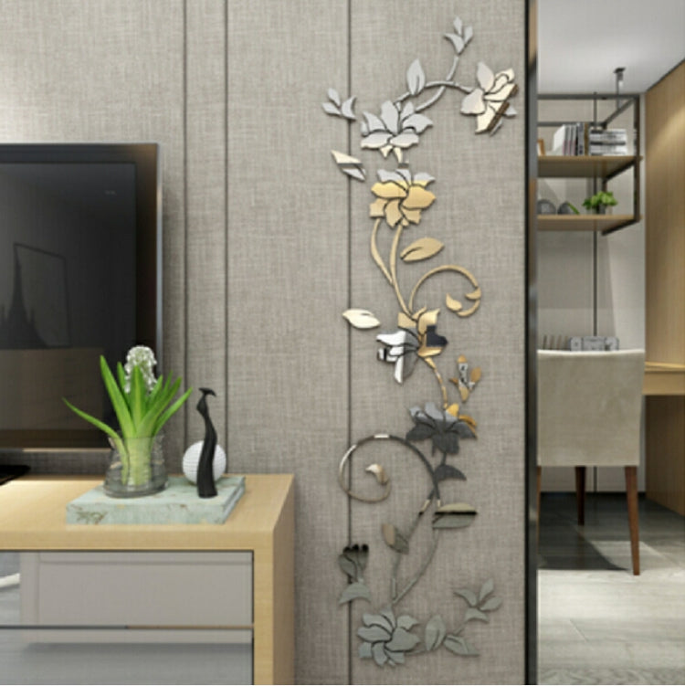 3D Wall Stikcers Flower Shape Acrylic Fashionable Detachable Waterproof DIY Wall Stickers Home Decoration, Size:100x30CM