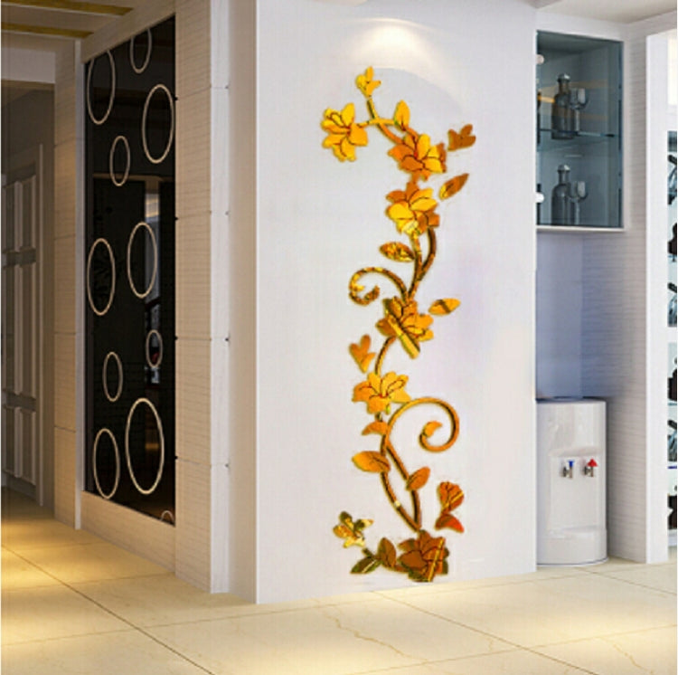 3D Wall Stikcers Flower Shape Acrylic Fashionable Detachable Waterproof DIY Wall Stickers Home Decoration, Size:150x45CM