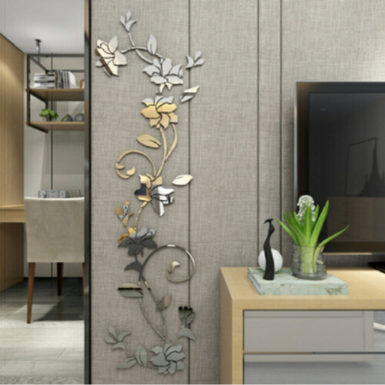 3D Wall Stikcers Flower Shape Acrylic Fashionable Detachable Waterproof DIY Wall Stickers Home Decoration, Size:250x75CM