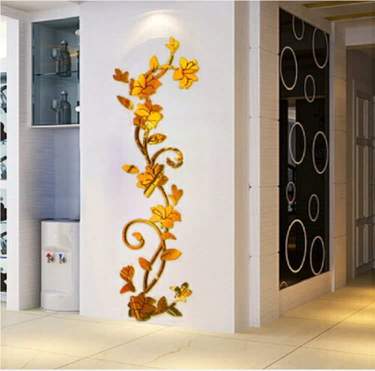 3D Wall Stikcers Flower Shape Acrylic Fashionable Detachable Waterproof DIY Wall Stickers Home Decoration, Size:250x75CM