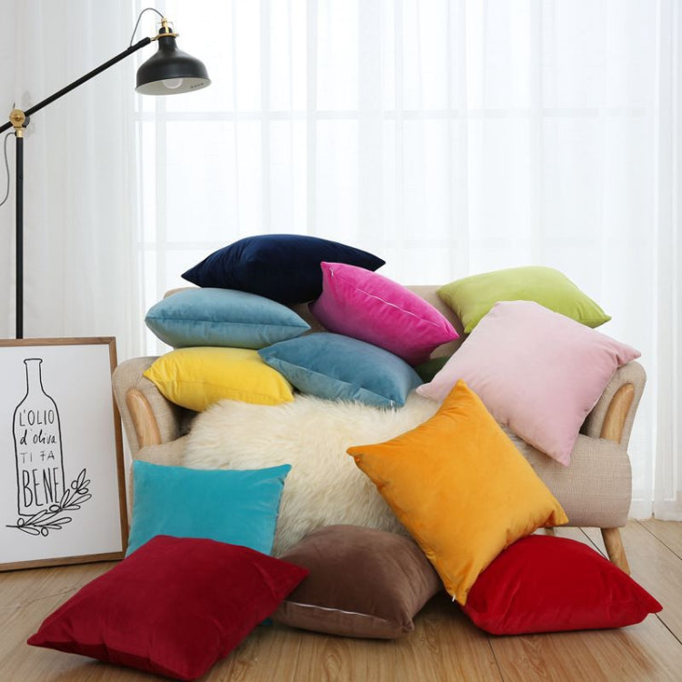 Velvet Solid Color Soft Pillowcase, Size:45cm*45cm