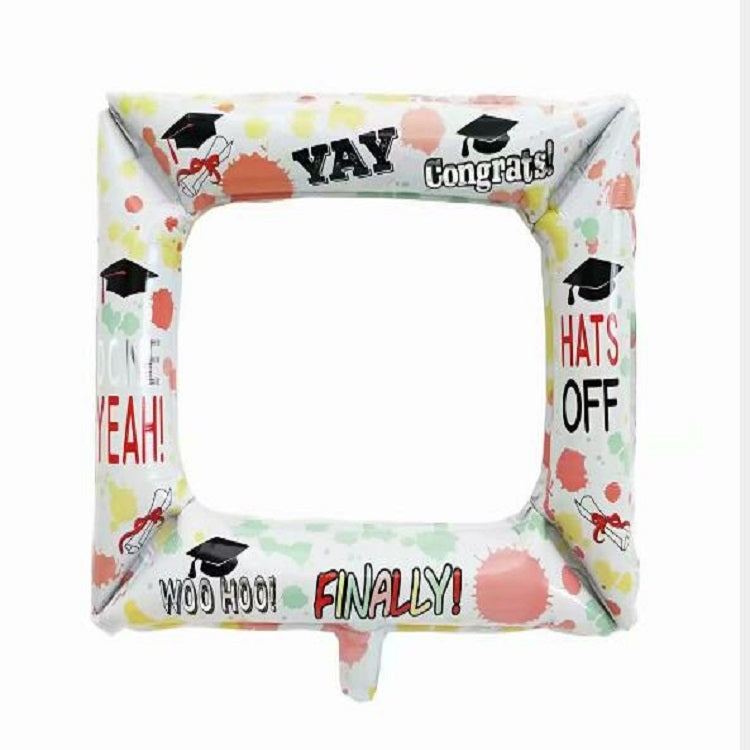 3 PCS Birthday Party Photo Frame Balloon Graduation Ceremony Photo Props(Splash ink graduation photo frame)