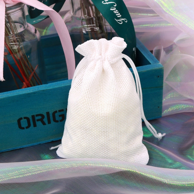 50 PCS Multi size Linen Jute Drawstring Gift Bags Sacks Wedding Birthday Party Favors Drawstring Gift Bags, Size:20x30cm