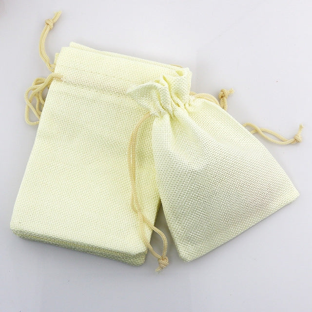 50 PCS Multi size Linen Jute Drawstring Gift Bags Sacks Wedding Birthday Party Favors Drawstring Gift Bags, Size:20x30cm