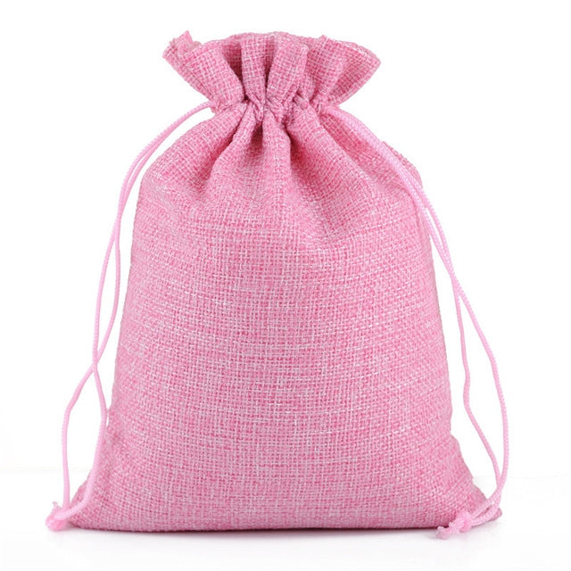 50 PCS Multi size Linen Jute Drawstring Gift Bags Sacks Wedding Birthday Party Favors Drawstring Gift Bags, Size:20x30cm