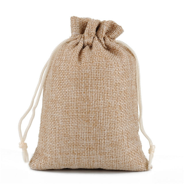 50 PCS Multi size Linen Jute Drawstring Gift Bags Sacks Wedding Birthday Party Favors Drawstring Gift Bags, Size:20x30cm