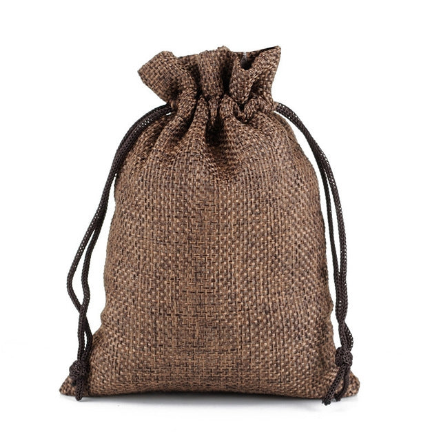 50 PCS Multi size Linen Jute Drawstring Gift Bags Sacks Wedding Birthday Party Favors Drawstring Gift Bags, Size:20x30cm