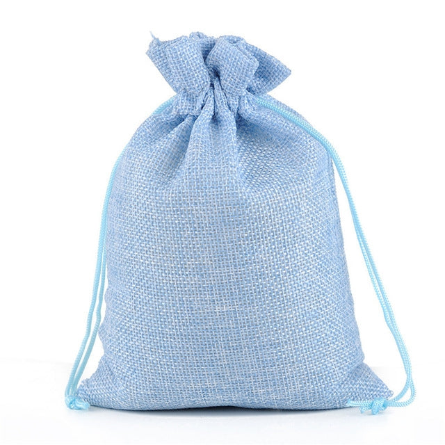 50 PCS Multi size Linen Jute Drawstring Gift Bags Sacks Wedding Birthday Party Favors Drawstring Gift Bags, Size:20x30cm