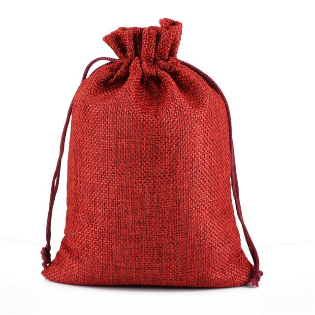 50 PCS Multi size Linen Jute Drawstring Gift Bags Sacks Wedding Birthday Party Favors Drawstring Gift Bags, Size:20x30cm