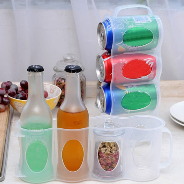 Kitchen Cans Beverage Storage Box Canned Beer Refrigerator 4 Grid Rack