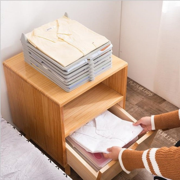 5PCS Stacking Clothes Board Folding Storage Rack Clothing Combination Finishing Tool(White)