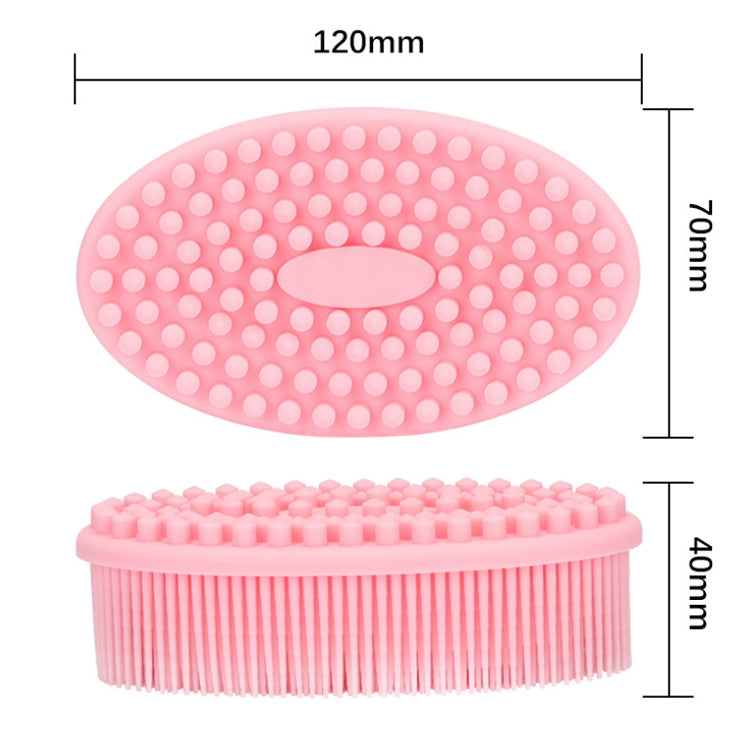 2 PCS Silicone Scalp Shower Massage Brush Soft Baby Bath Brush(Pink)