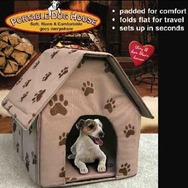 2 PCS Dog House Foldable Small Footprint Tent Indoor Portable Travel Pet Bed