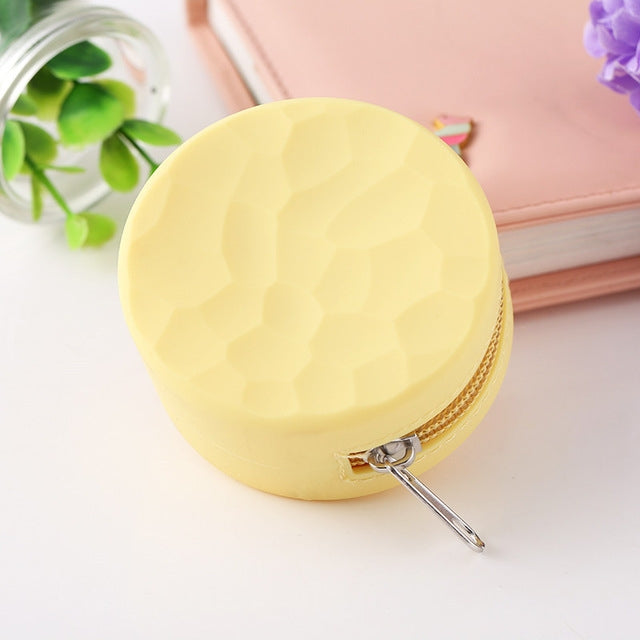 3 PCS Cute Solid Color Creative Silicone Zip Coin Purse