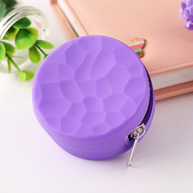 3 PCS Cute Solid Color Creative Silicone Zip Coin Purse