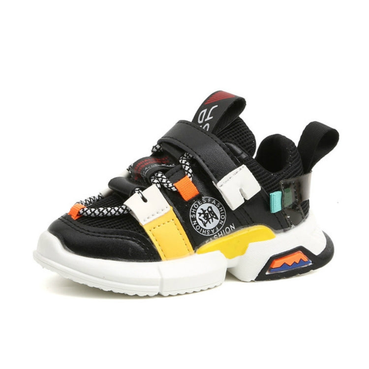 Girls Boys Shoes Fashion Breathable Sports Shoes, Size:22(Black)