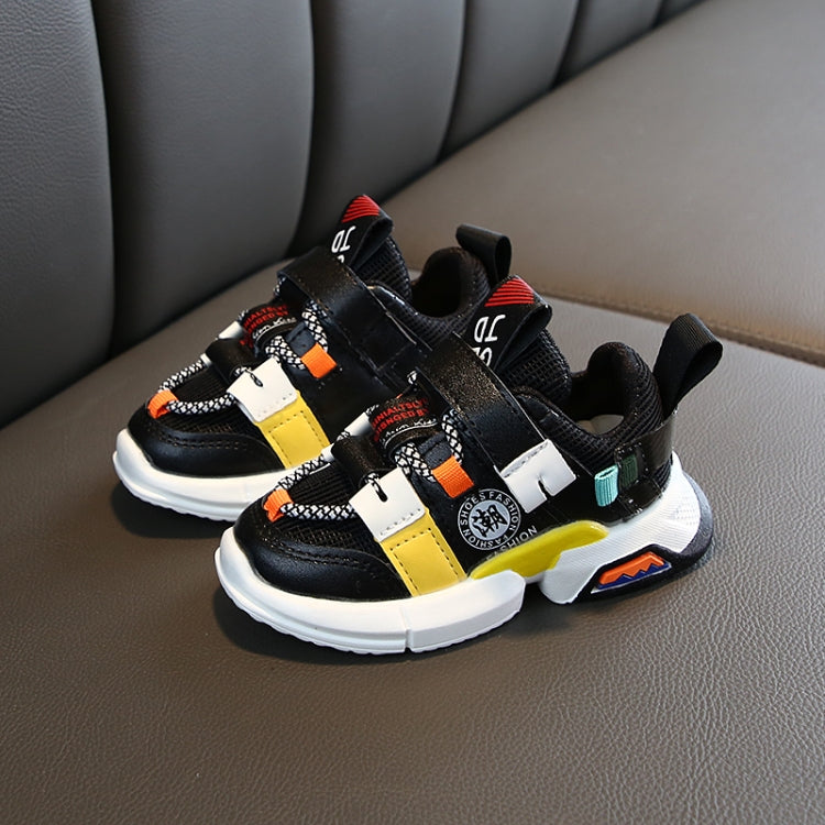 Girls Boys Shoes Fashion Breathable Sports Shoes, Size:24(Black)