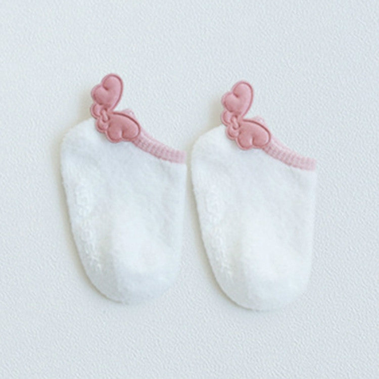 Children Coral Fleece Wings Pattern Non-slip Baby Socks, Size:M