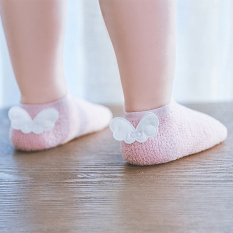 Children Coral Fleece Wings Pattern Non-slip Baby Socks, Size:L