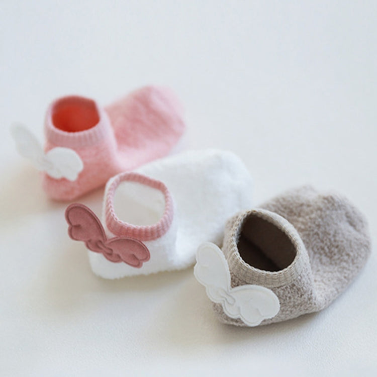 Children Coral Fleece Wings Pattern Non-slip Baby Socks, Size:L