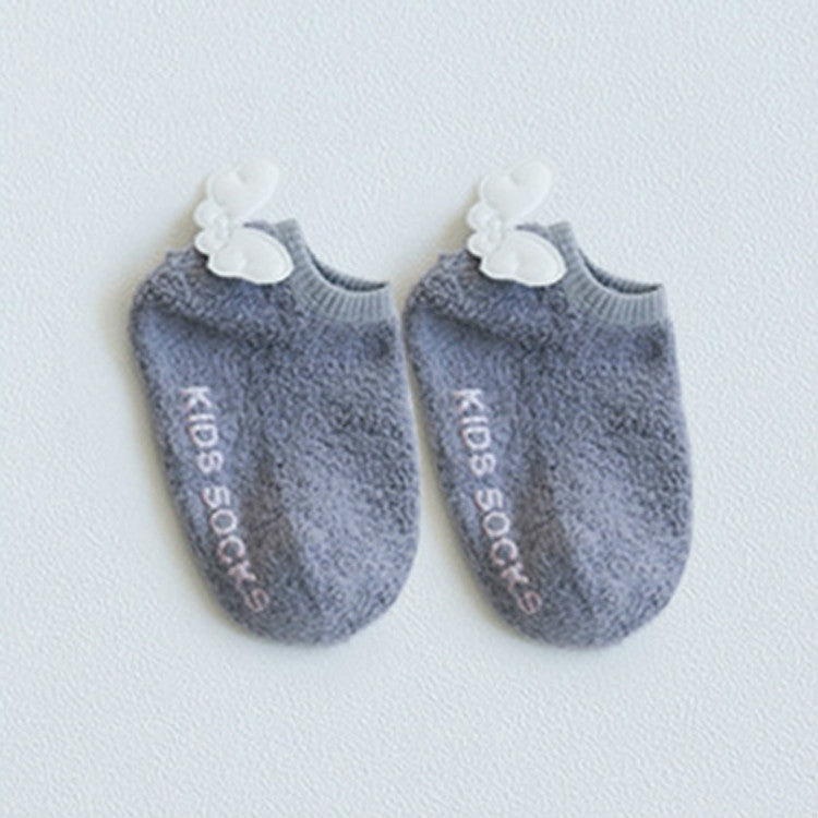 Children Coral Fleece Wings Pattern Non-slip Baby Socks, Size:L