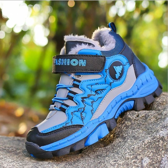 Children Boys Add Cotton And Thick Sneakers, Size:29(Blue)