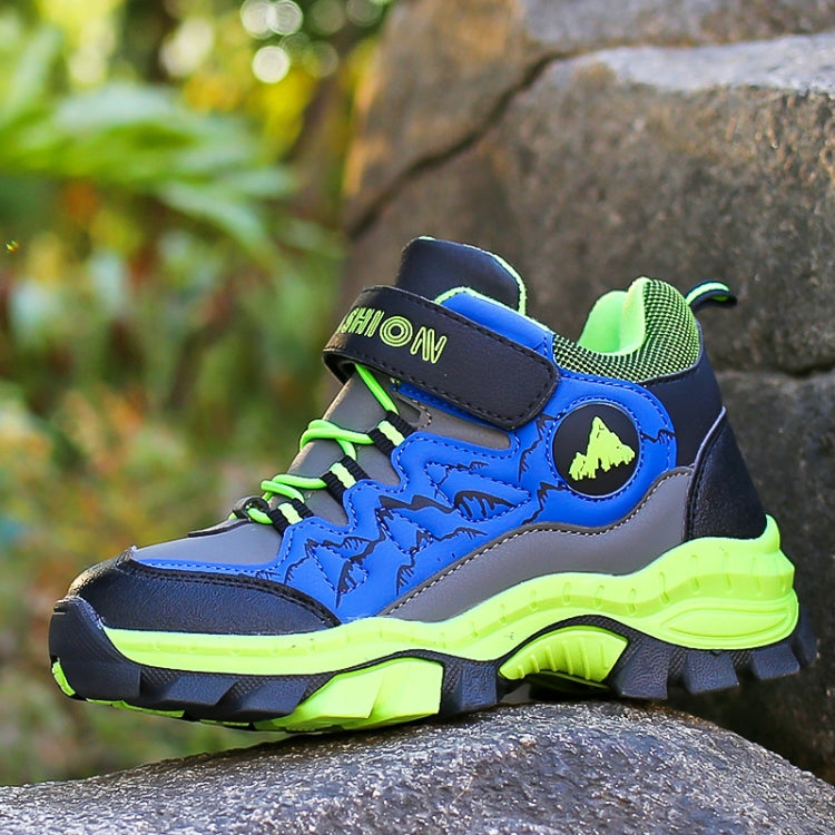 Children Boys Add Cotton And Thick Sneakers, Size:36(Green)