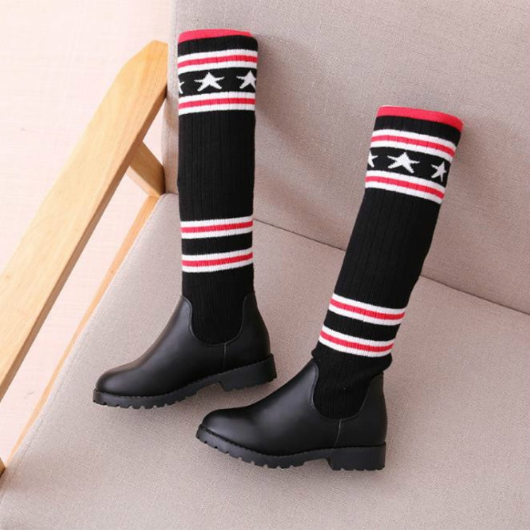 Winter Children Knitted Stretch Knee Socks, Size:27