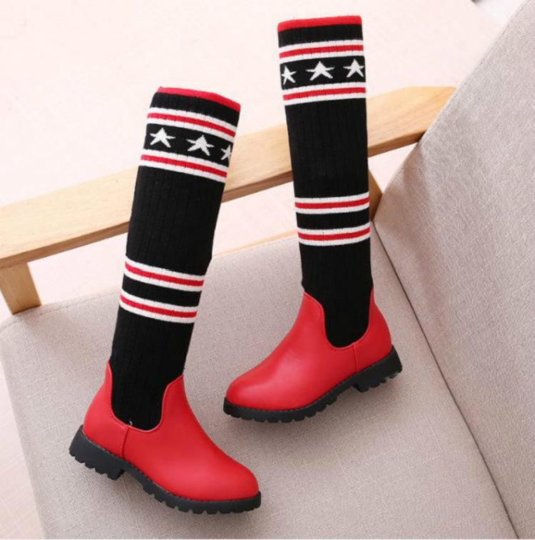 Winter Children Knitted Stretch Knee Socks, Size:27