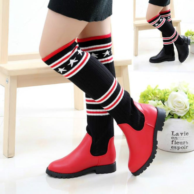 Winter Children Knitted Stretch Knee Socks, Size:27