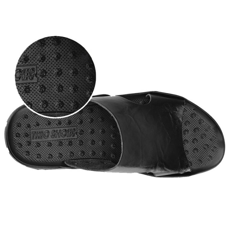 Men Casual Beach Shoes Slippers Microfiber Wear Sandals, Size:44