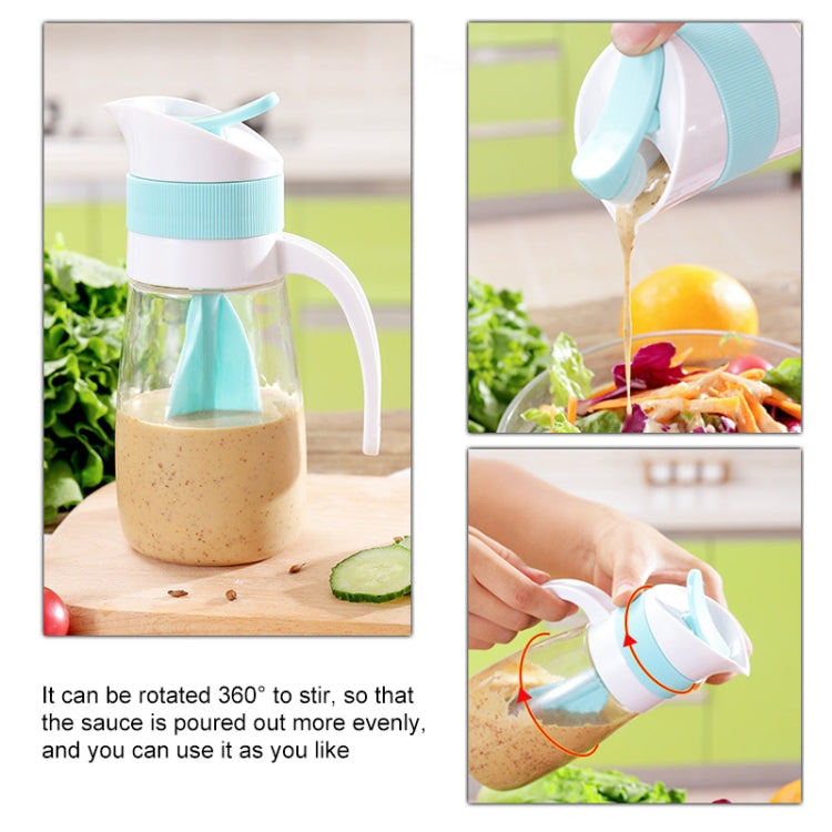 Kitchen Rotating Lid Salad Dressing Blender Sauce Bottle, Random Color Delivery
