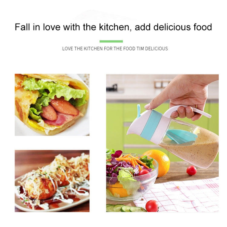 Kitchen Rotating Lid Salad Dressing Blender Sauce Bottle, Random Color Delivery