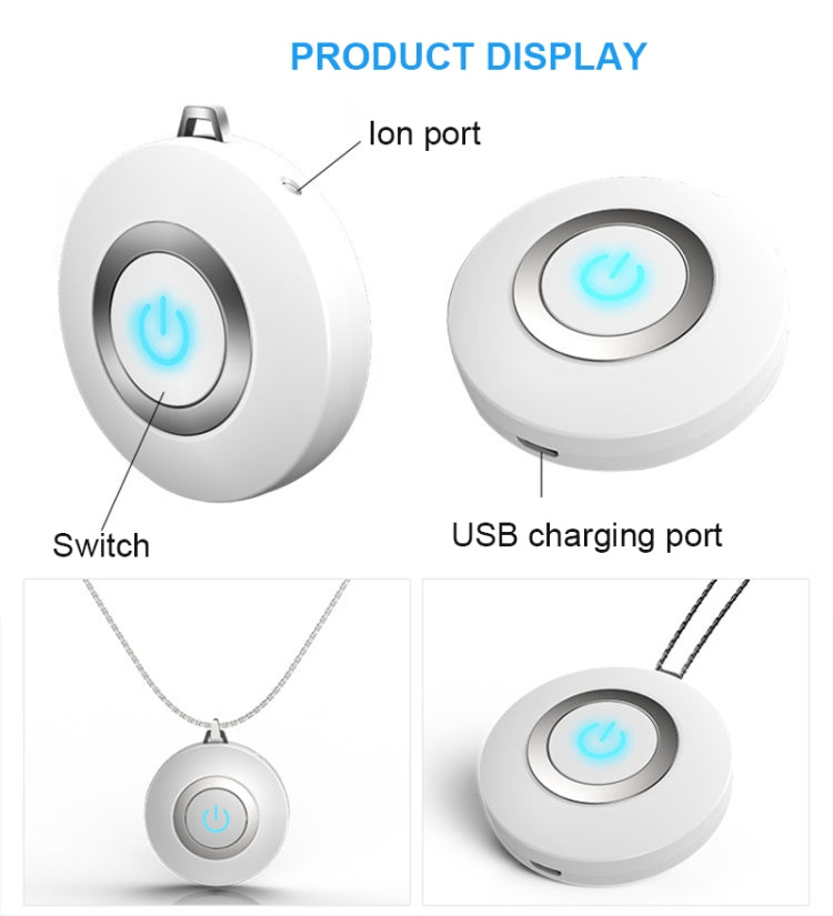 CP029 Mini Portable Wearable Necklace USB Anion Air Purifier Low Noise Air Freshener