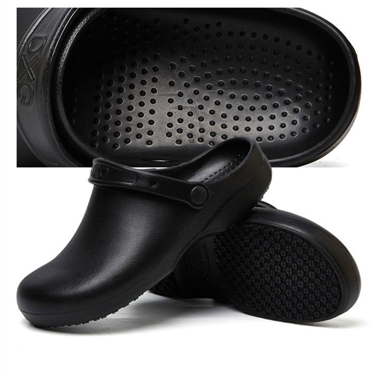 Kitchen Chef Shoes Food Service Non-slip Water-proof Oil-Proof Slippers, Size:42(Black)