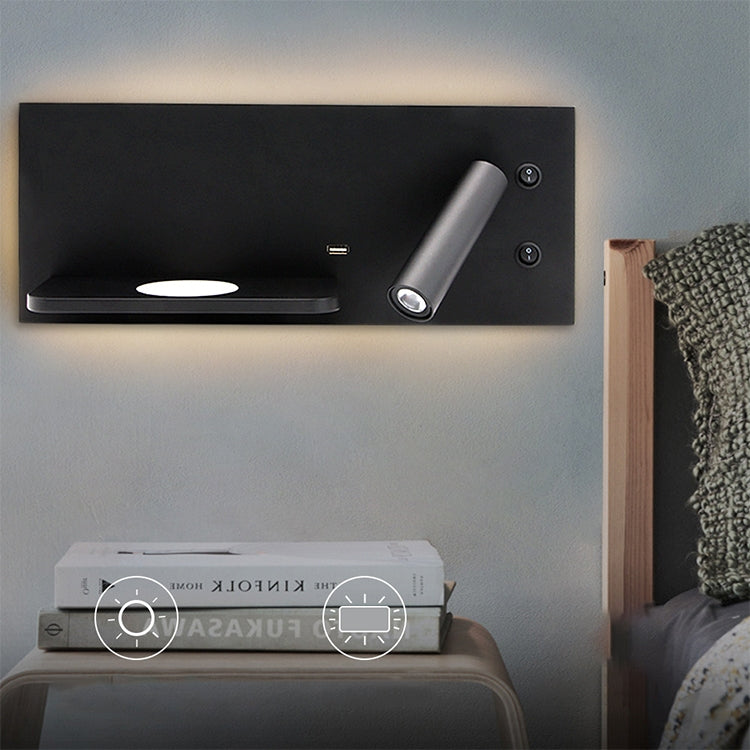 Left Wireless Wall Lamp USB 5V Charger Wall Lights Hotel Headboard Reading Lighting Spot Luminaire Lamp