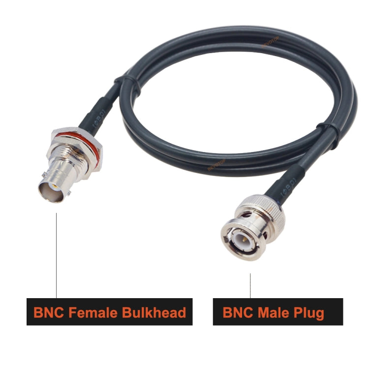 BNC Female With Waterproof Circle To BNC Male RG58 Coaxial Adapter Cable, Cable Length:0.5m