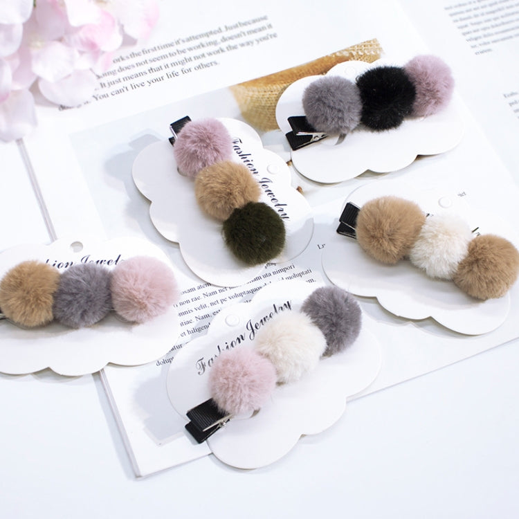 Autumn and Winter Plush Design Hairpin Simple Color Matching Duckbill Clip
