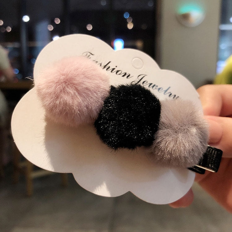 Autumn and Winter Plush Design Hairpin Simple Color Matching Duckbill Clip