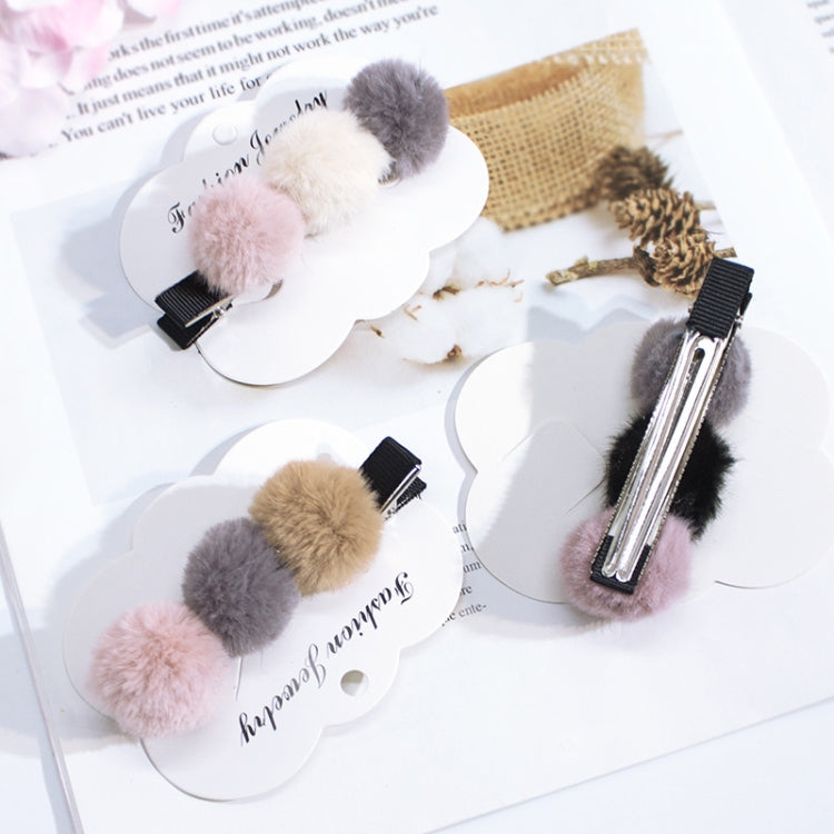 Autumn and Winter Plush Design Hairpin Simple Color Matching Duckbill Clip