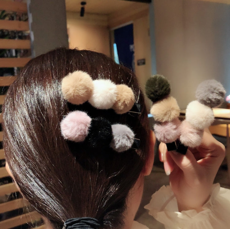 Autumn and Winter Plush Design Hairpin Simple Color Matching Duckbill Clip